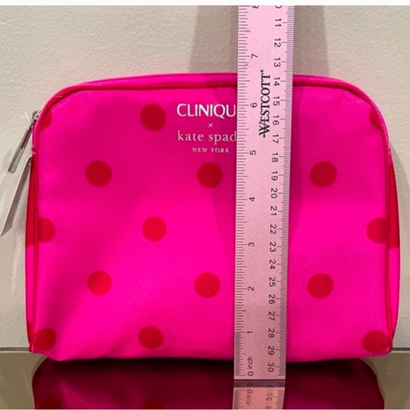 SOLD Kate Spade Clinique Pink Polka Dot Pouch NWOT - Picture 4 of 4